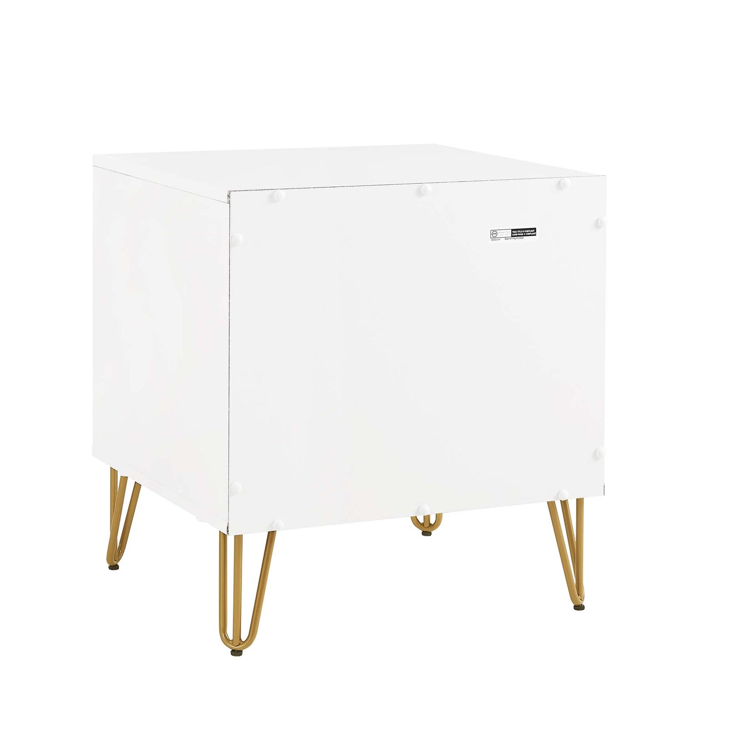 Dumbo Modern 20" Fluted Nightstand in White (1-Drawer) NS001-WH