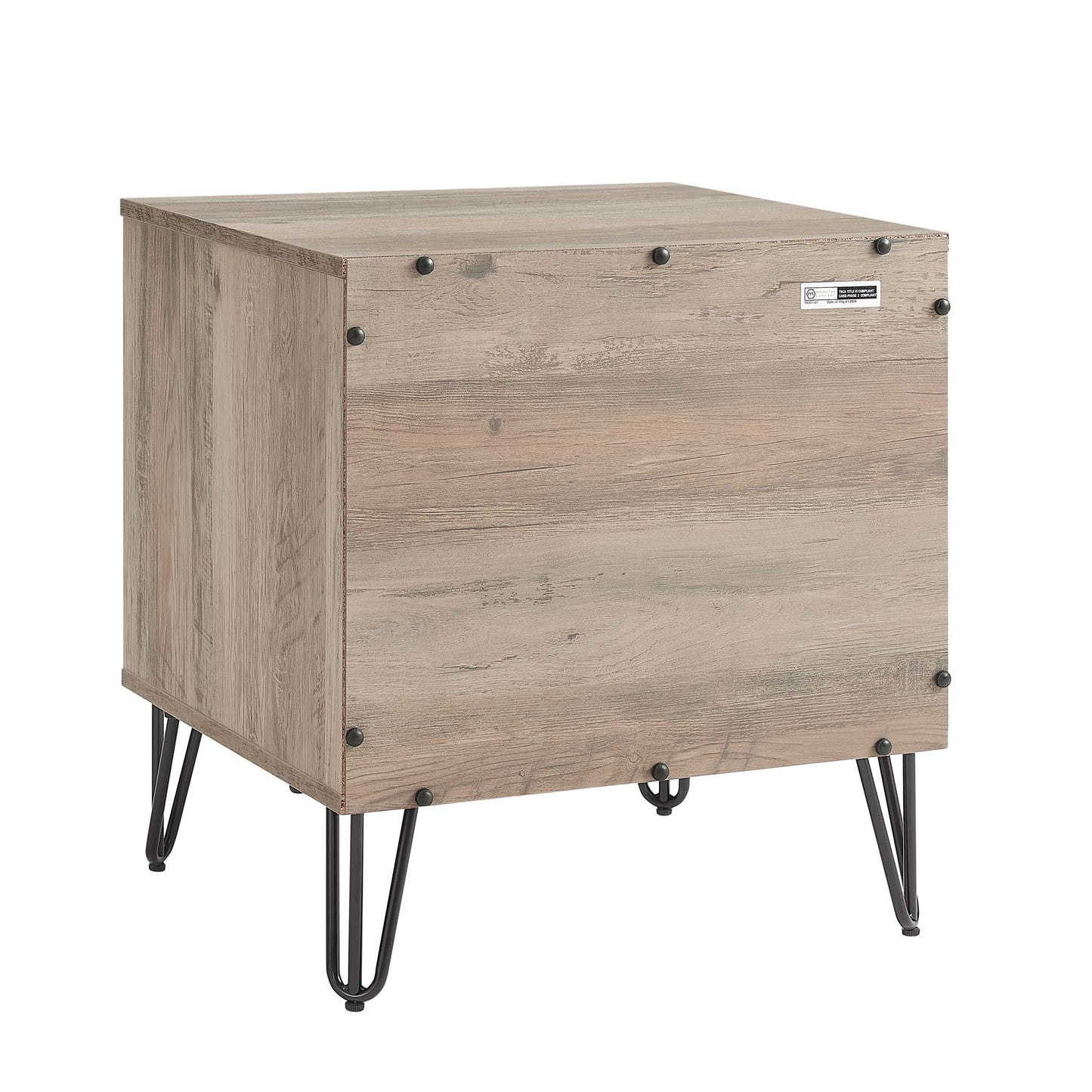 Dumbo Modern 20" Fluted Nightstand in Rustic Gray (2-Drawer) NS002-GY