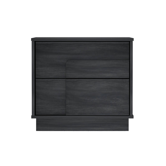 Horizon Modern 22" Nightstand in Charcoal Gray (2-Drawer) NS003-GY