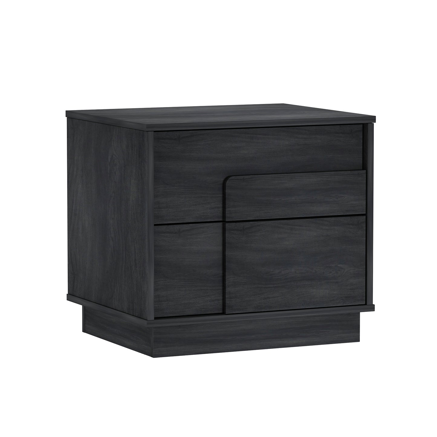 Horizon Modern 22" Nightstand in Charcoal Gray (2-Drawer) NS003-GY