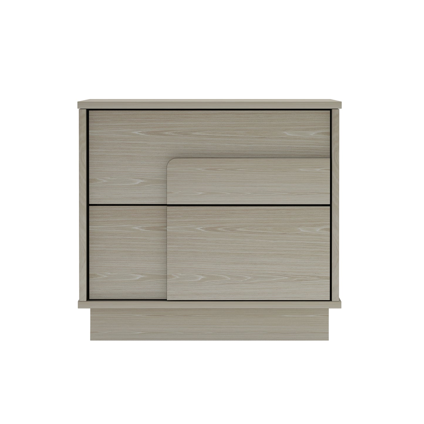 Horizon Modern 22" Nightstand in Whitewashed Oak (2-Drawer) NS003-OK