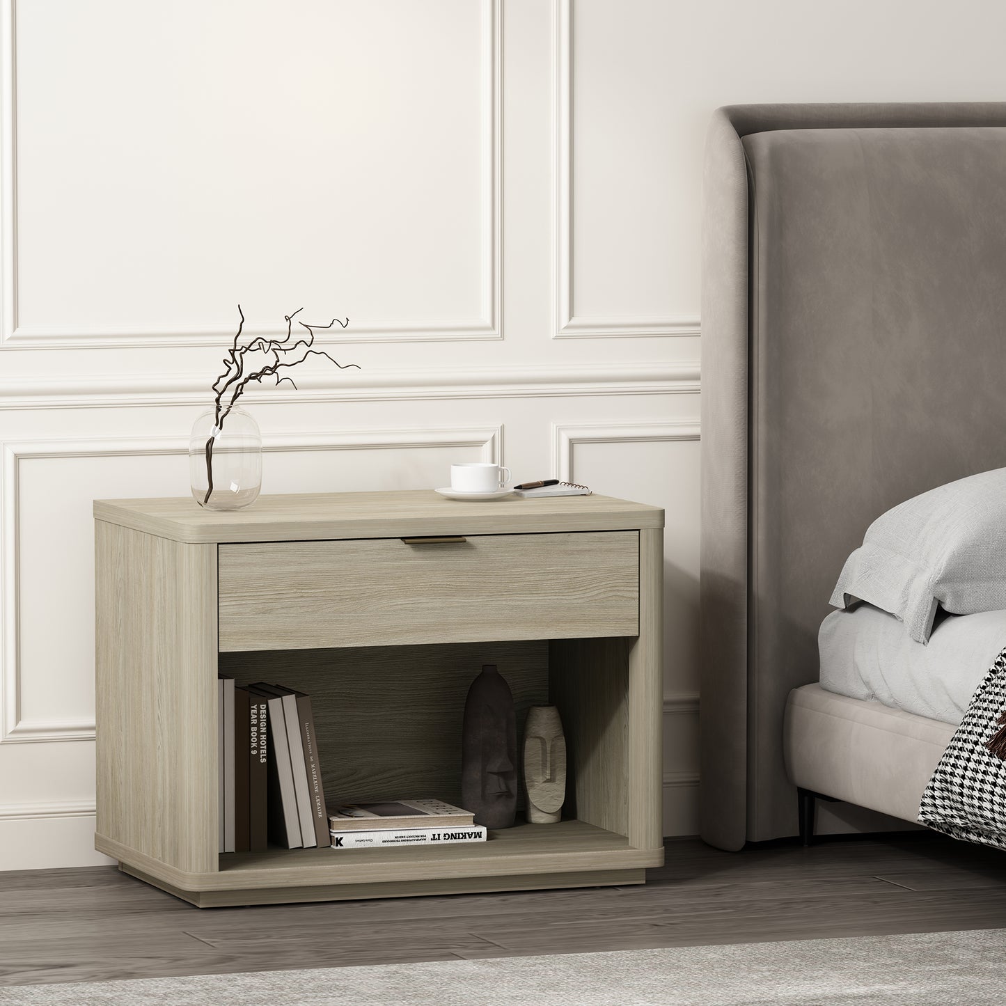 Evelyn Modern 32" Nightstand in Natural (1-Drawer) NS012-NA