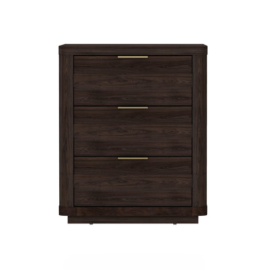 Evelyn Modern 20" Nightstand in Brown (3-Drawer) NS013-BR