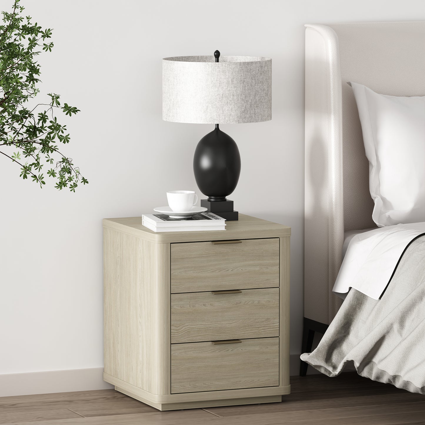 Evelyn Modern 20" Nightstand in Natural (3-Drawer) NS013-NA