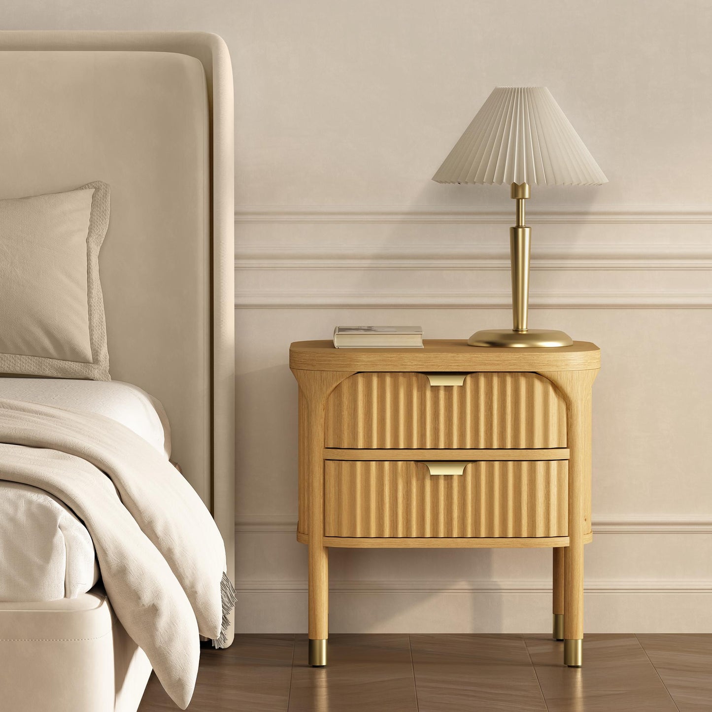 Park Contemporary 24" Nightstand in Natural (2-Drawer) NS1525-1