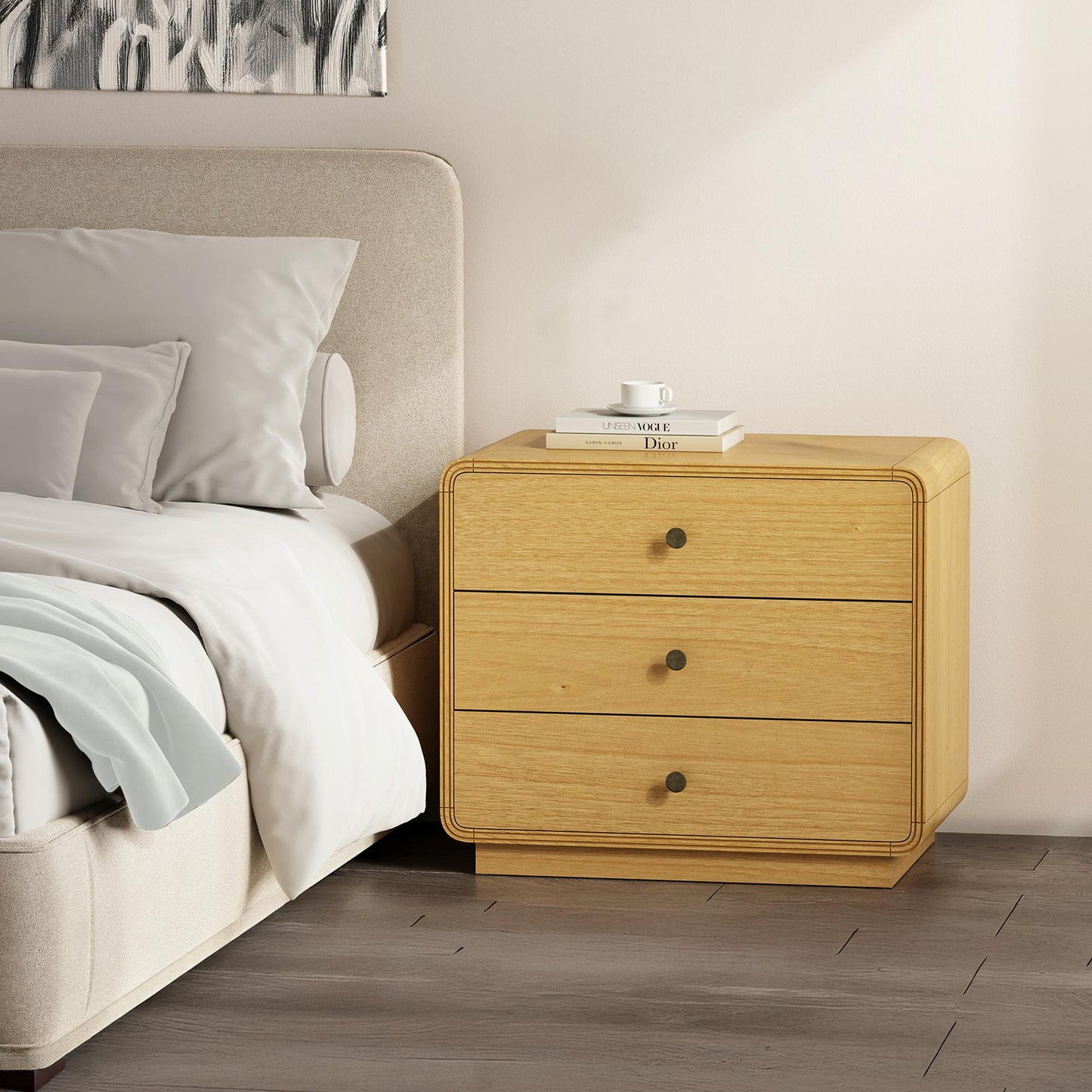 Liora Contemporary 28" Nightstand in Natural (2-Drawer) NS1527-1