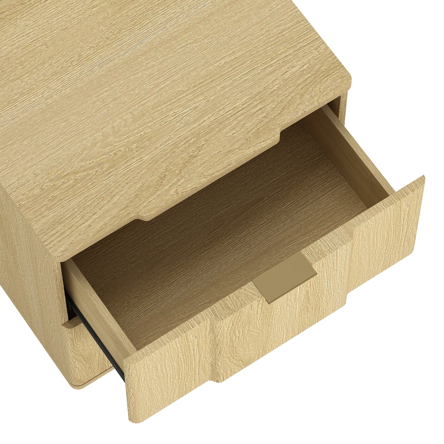 Clive Mid-Century Modern 22" Nightstand in Natural and Gold (2-Drawer) NS1560-1