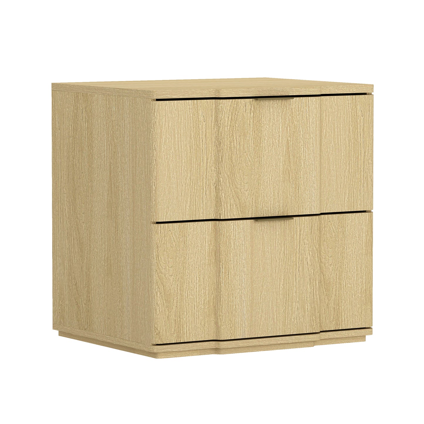 Clive Mid-Century Modern 22" Nightstand in Natural and Gold (2-Drawer) NS1560-1