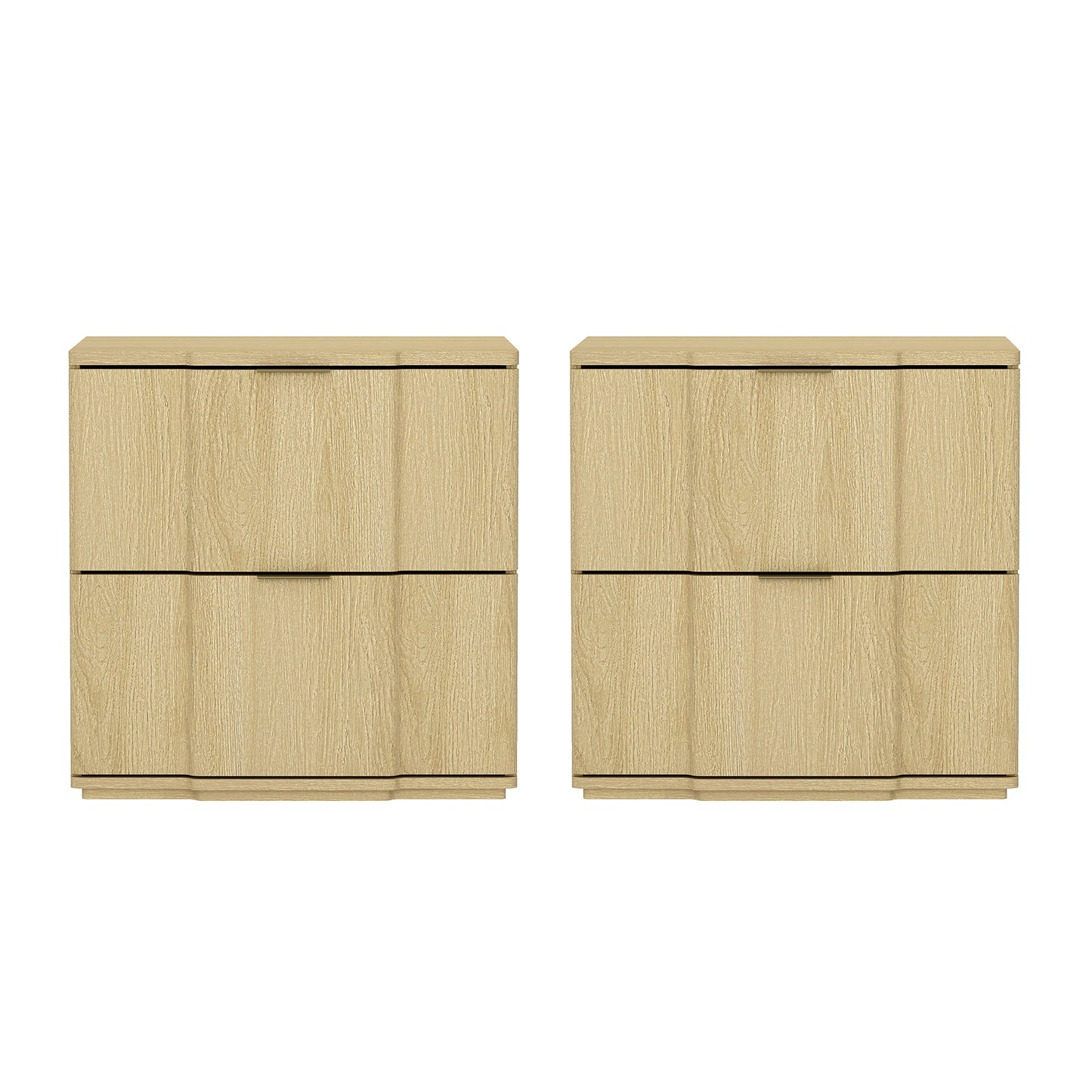 Clive Mid-Century Modern 22" Nightstand in Natural and Gold (2-Drawer) NS1560-1