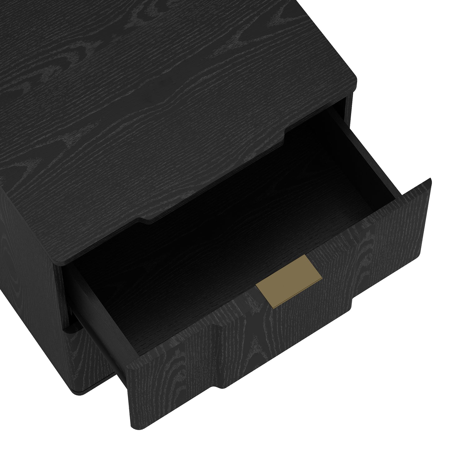 Clive Mid-Century Modern 22" Nightstand in Black and Gold (2-Drawer) NS1560-2