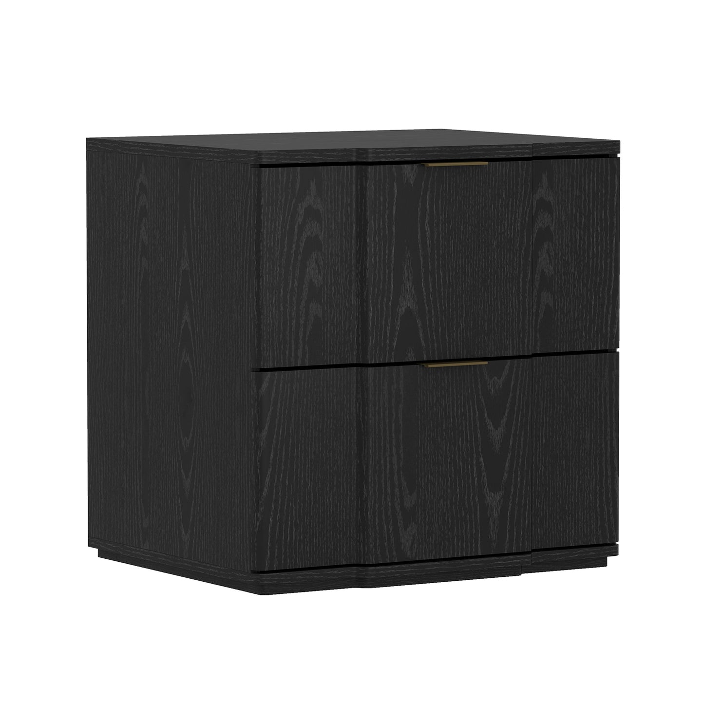 Clive Mid-Century Modern 22" Nightstand in Black and Gold (2-Drawer) NS1560-2