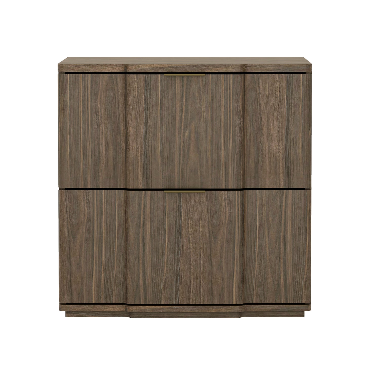 Clive Mid-Century Modern 22" Nightstand in Walnut and Gold (2-Drawer) NS1560-3