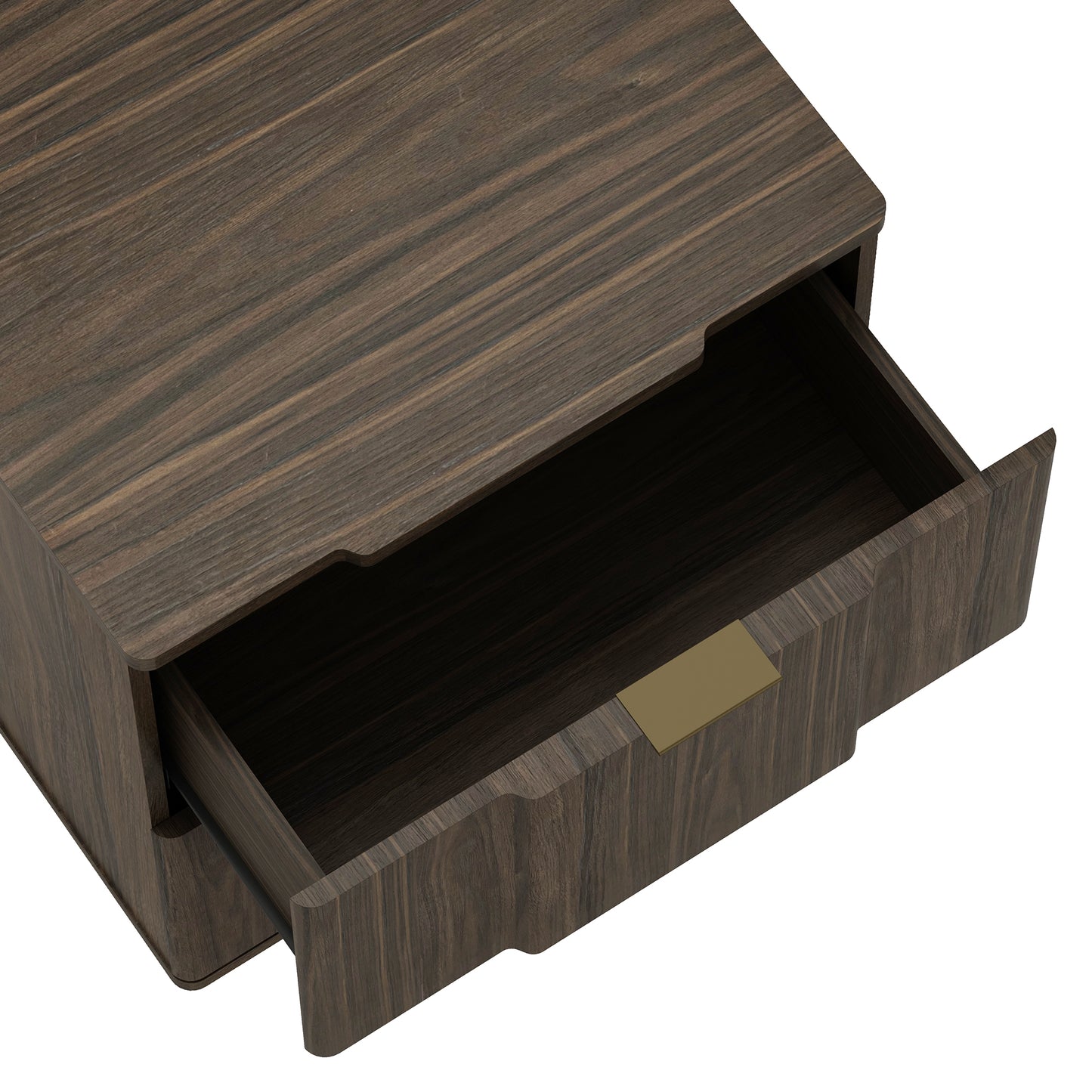Clive Mid-Century Modern 22" Nightstand in Walnut and Gold (2-Drawer) NS1560-3