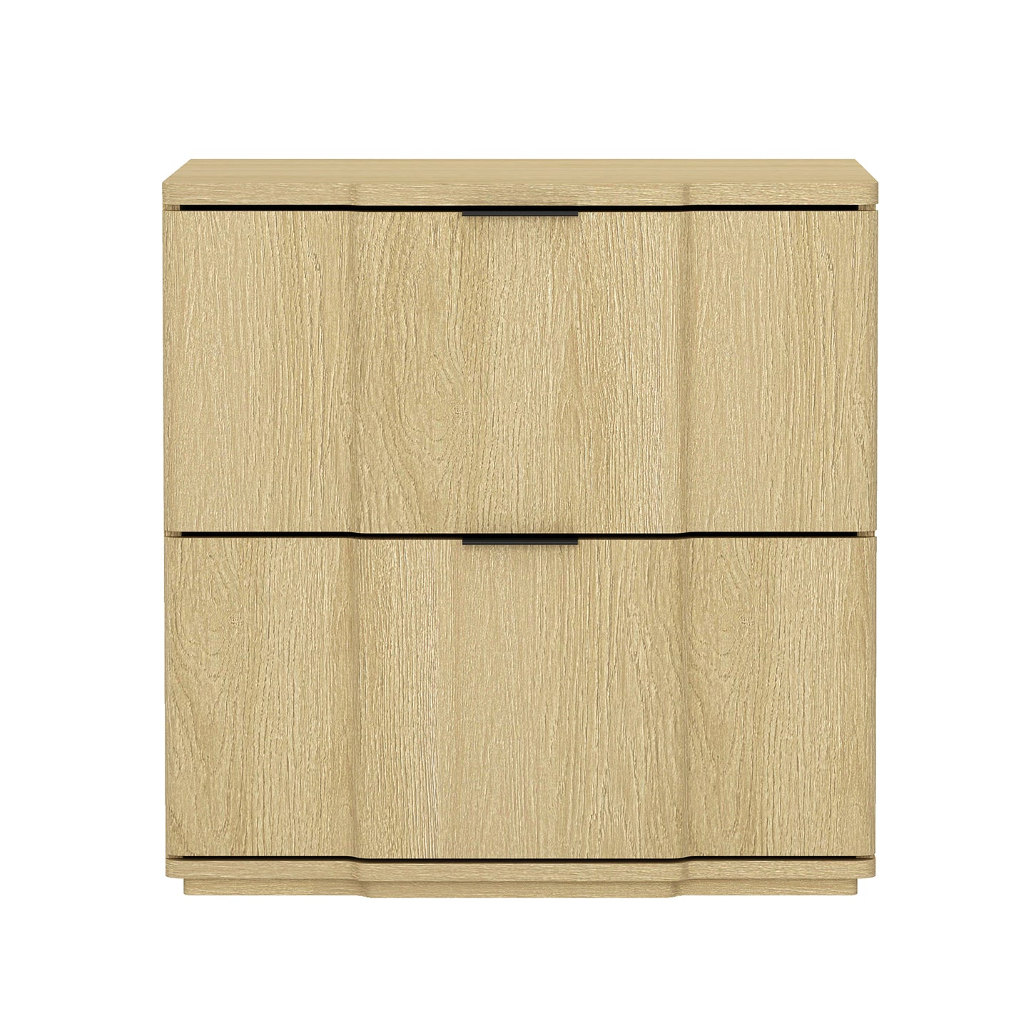 Clive Mid-Century Modern 22" Nightstand in Natural and Black (2-Drawer) NS1560-4