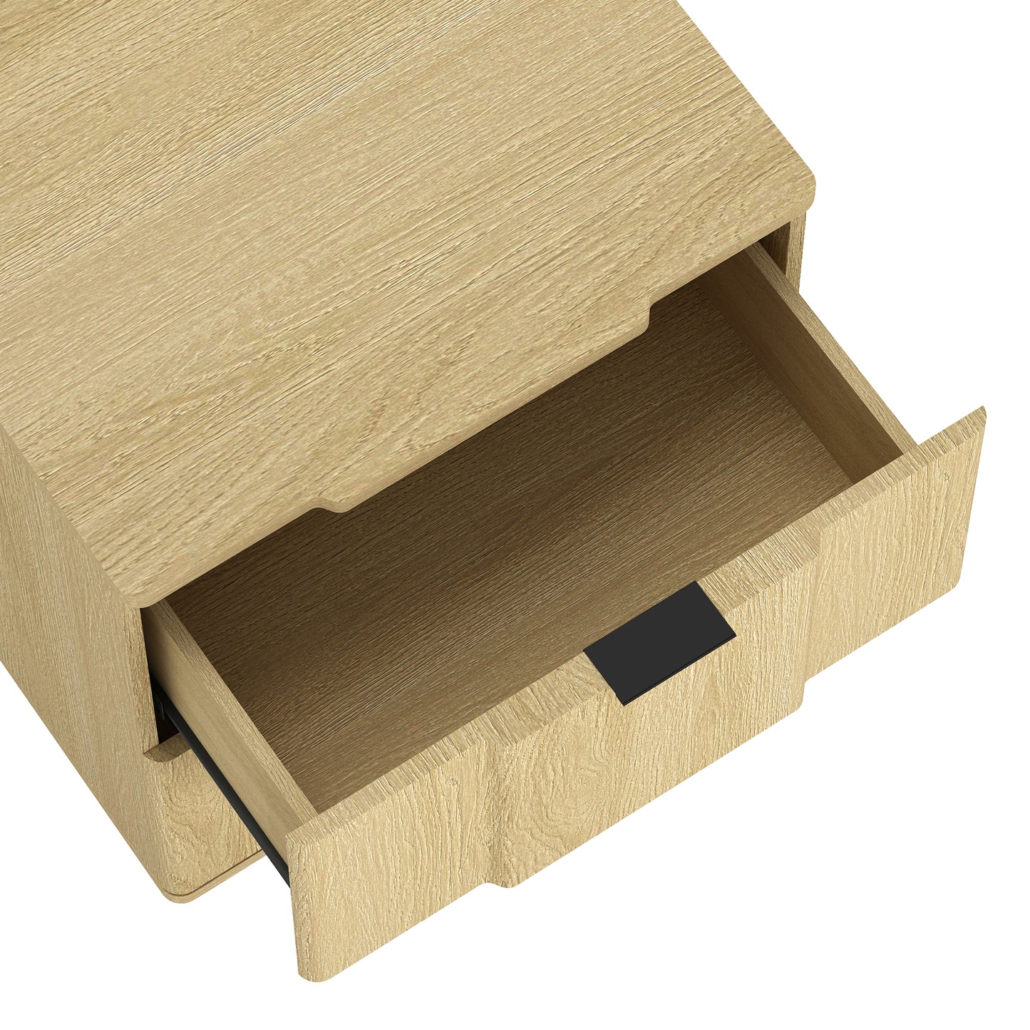 Clive Mid-Century Modern 22" Nightstand in Natural and Black (2-Drawer) NS1560-4