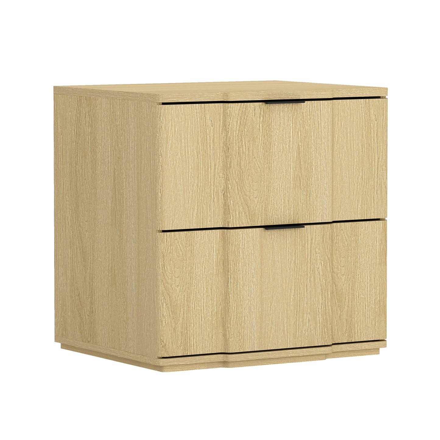 Clive Mid-Century Modern 22" Nightstand in Natural and Black (2-Drawer) NS1560-4