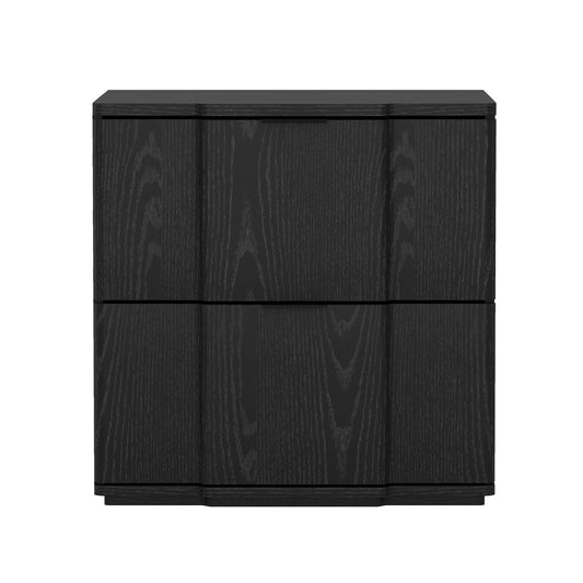 Clive Mid-Century Modern 22" Nightstand in Black (2-Drawer) NS1560-5