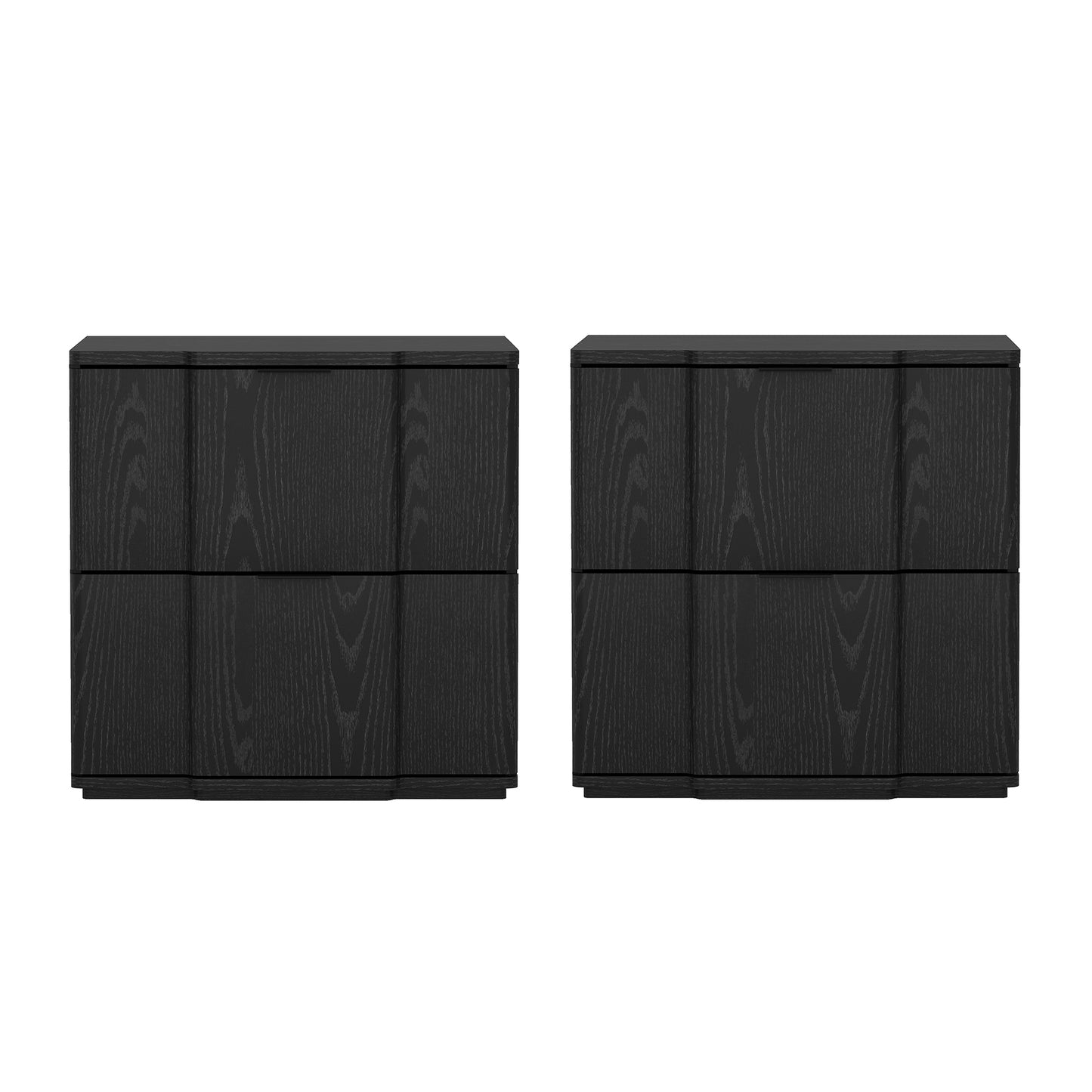 Clive Mid-Century Modern 22" Nightstand in Black (2-Drawer) NS1560-5