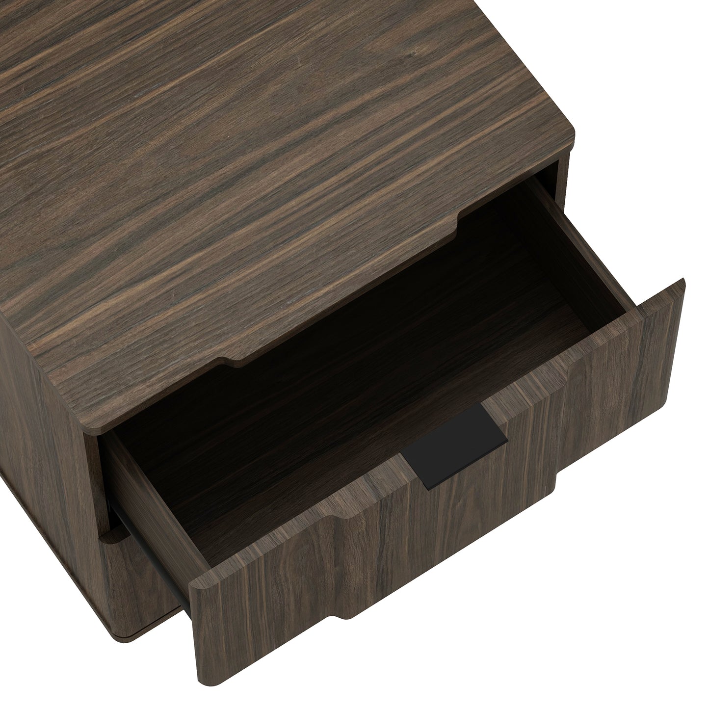 Clive Mid-Century Modern 22" Nightstand in Walnut and Black (2-Drawer) NS1560-6