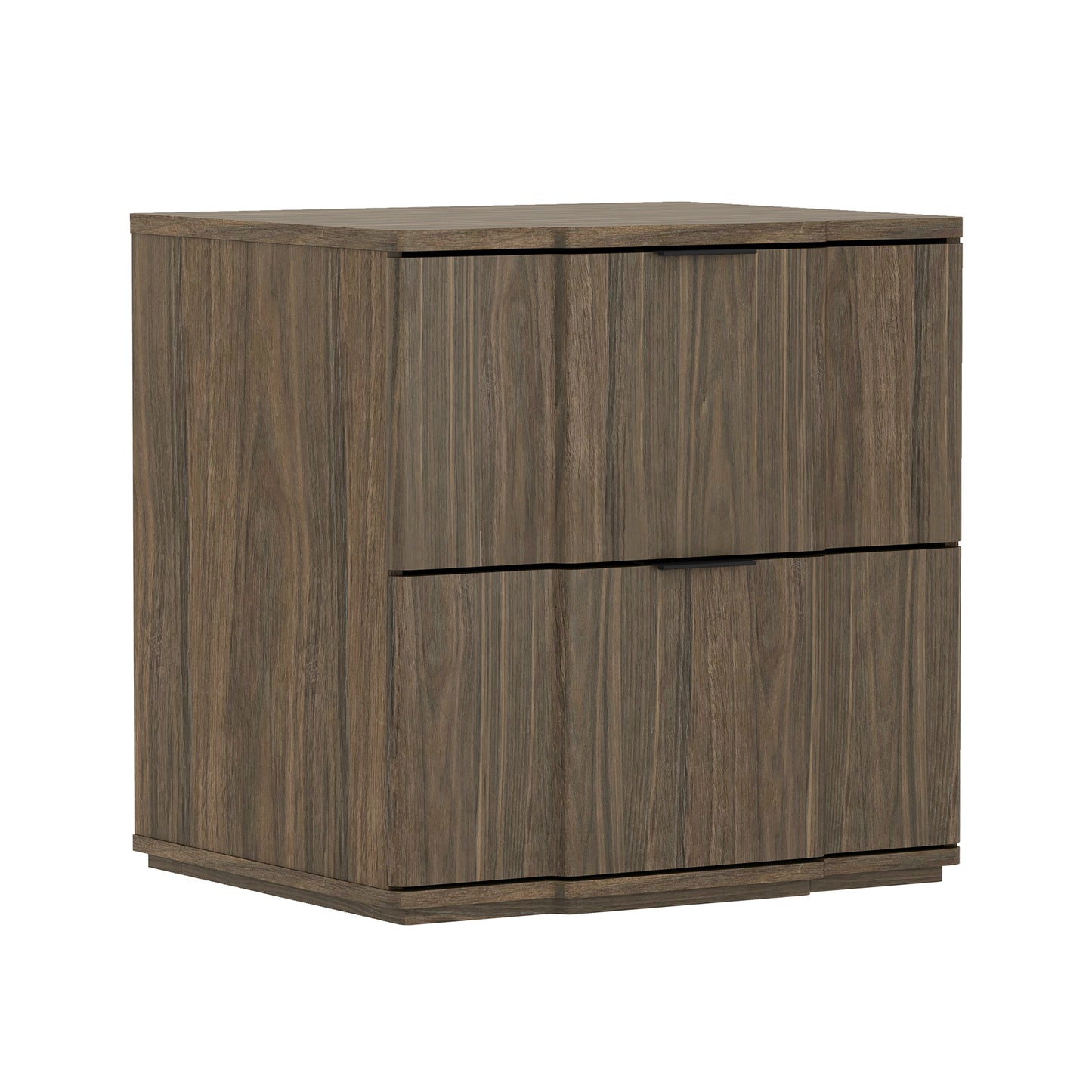 Clive Mid-Century Modern 22" Nightstand in Walnut and Black (2-Drawer) NS1560-6