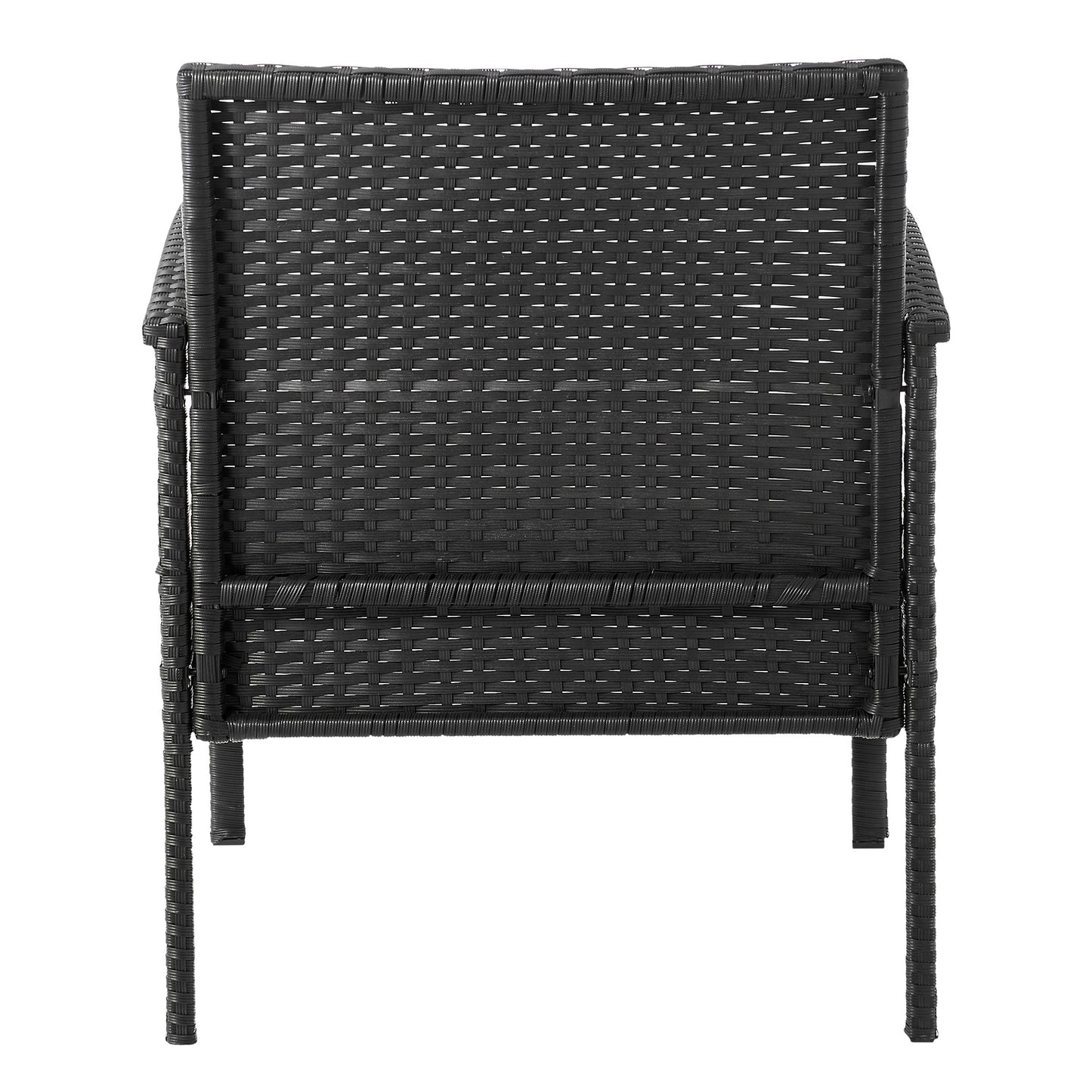 Manhattan Comfort Noli Steel Rattan 3-Piece Patio Conversation Set with Cushions in Cream OD-CV006-CR