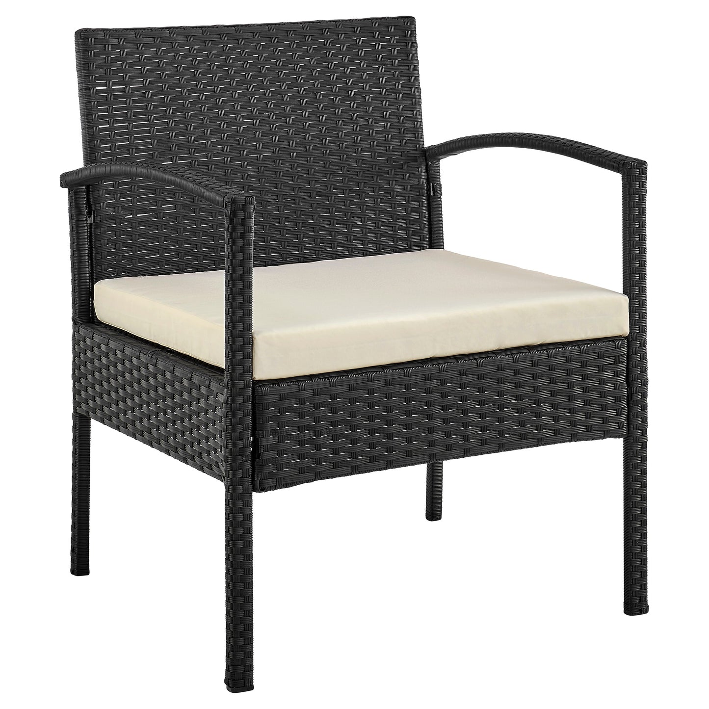 Noli Modern 4-Piece Conversation Set in Black and Cream OD-CV007-CR