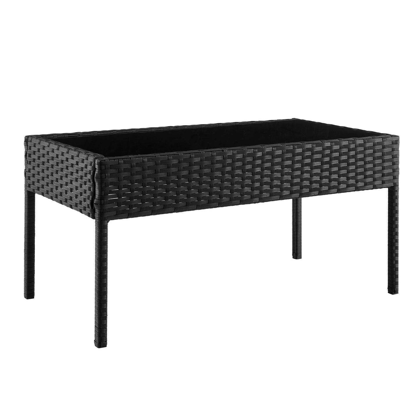 Noli Modern 4-Piece Conversation Set in Black and Cream OD-CV007-CR
