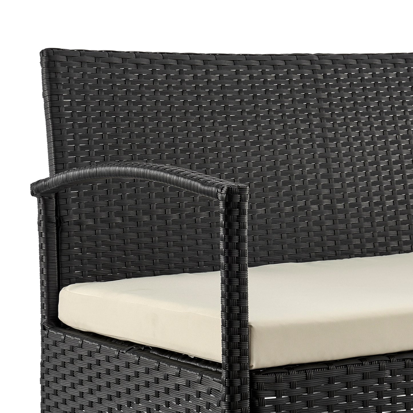Noli Modern 4-Piece Conversation Set in Black and Cream OD-CV007-CR