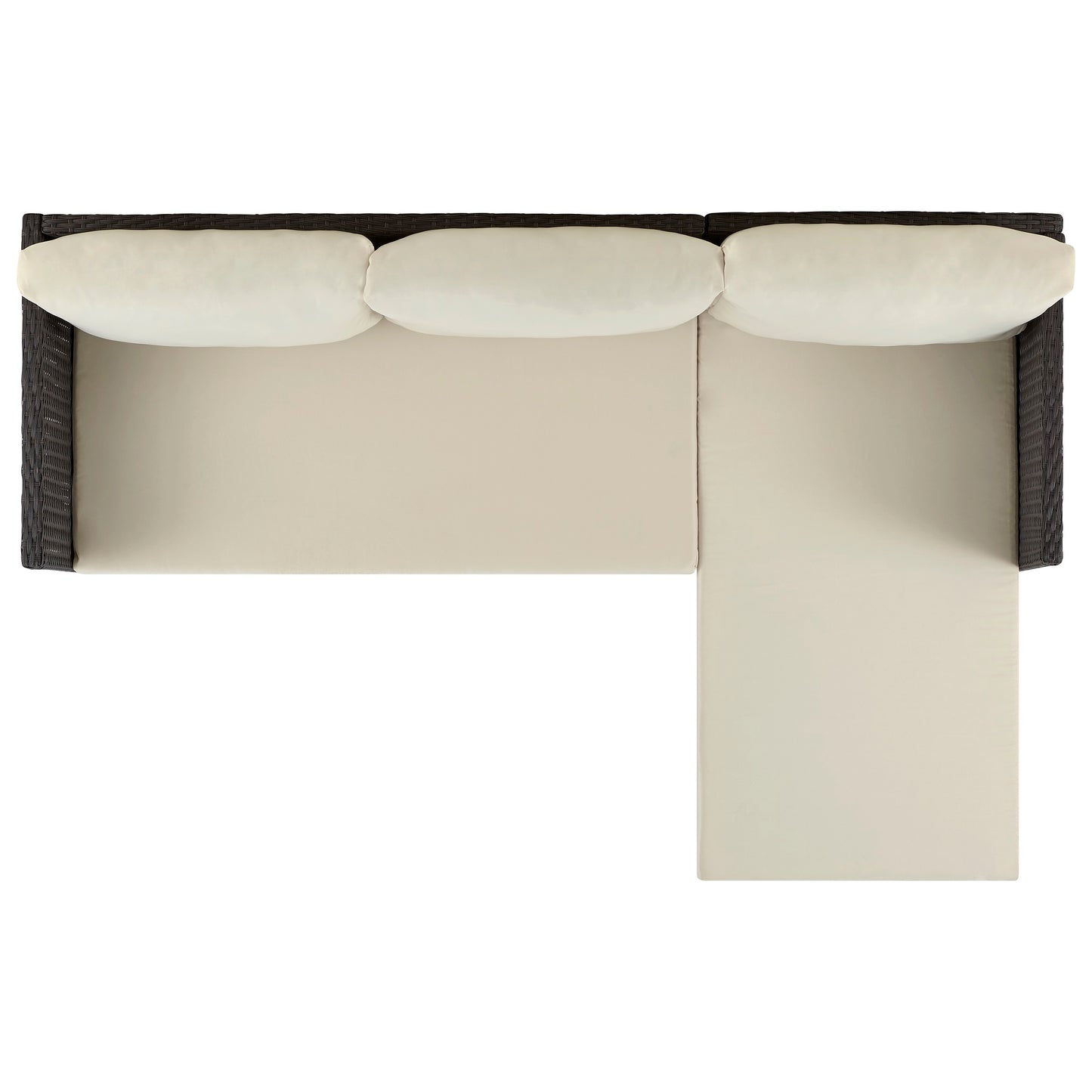 Menton Modern Steel Rattan Sectional and Patio Seating Set with Coffee Table