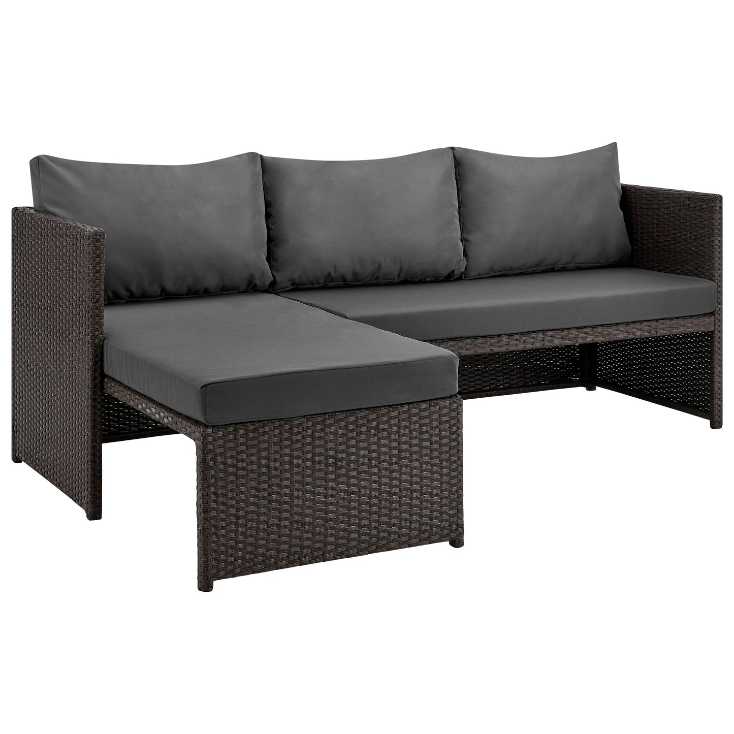 Menton Modern 3-Piece Sectional Set in Brown and Gray OD-CV009-GY