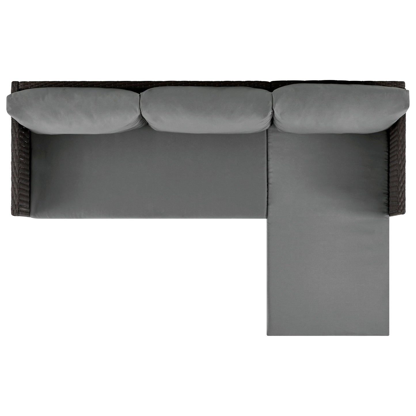 Menton Modern 3-Piece Sectional Set in Brown and Gray OD-CV009-GY