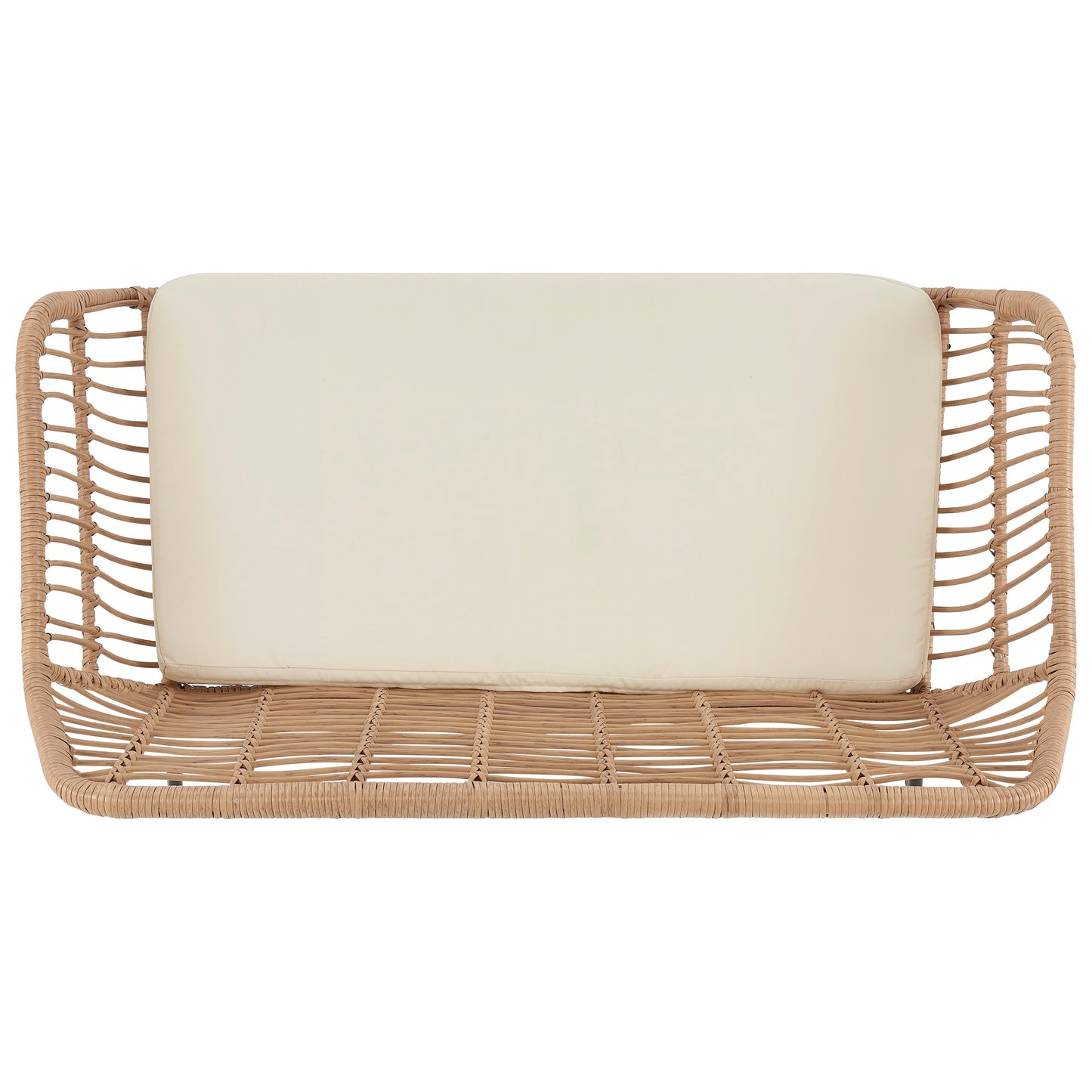 Manhattan Comfort Antibes 2.0 Steel Rattan 4-Piece Patio Conversation Set with Cushions in Cream OD-CV011-CR