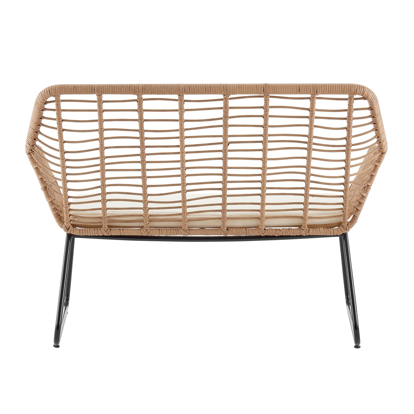 Manhattan Comfort Antibes 2.0 Steel Rattan 4-Piece Patio Conversation Set with Cushions in Cream OD-CV011-CR