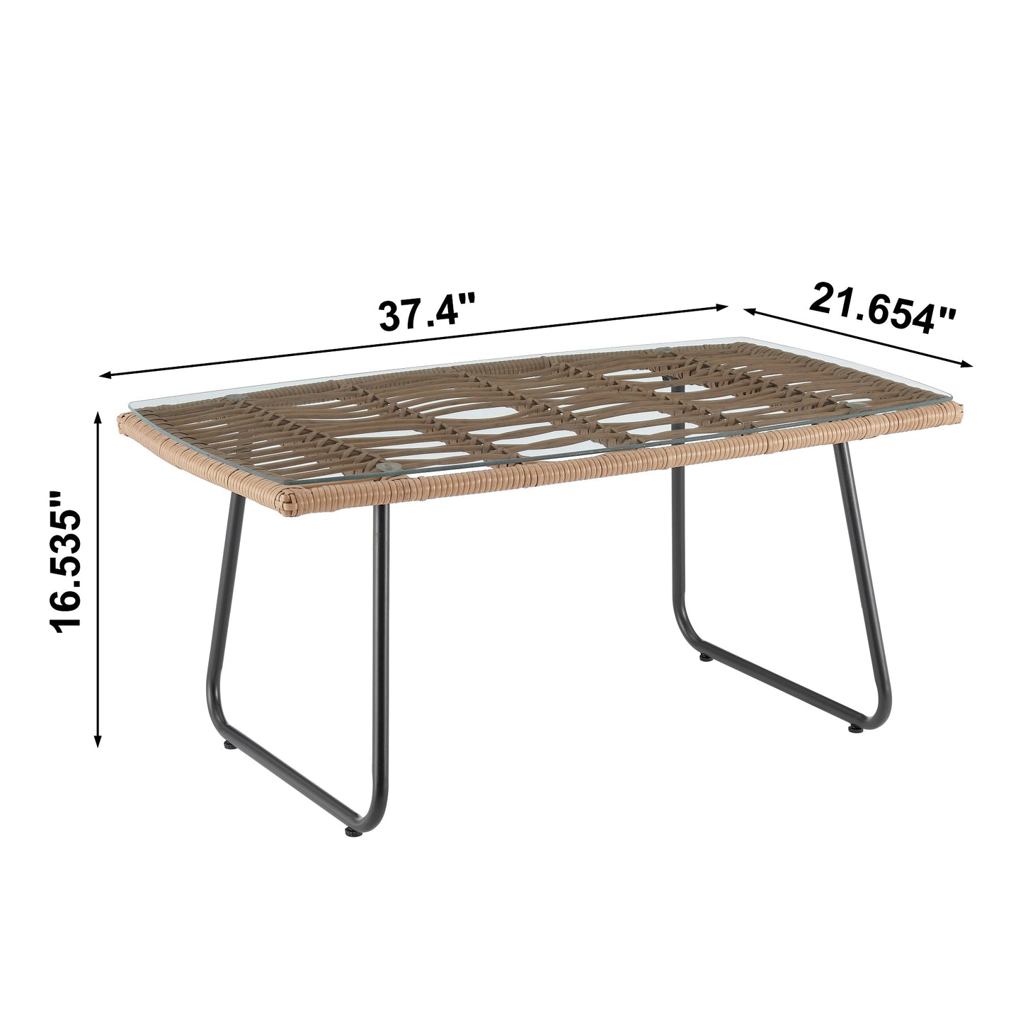 Manhattan Comfort Antibes 2.0 Steel Rattan 4-Piece Patio Conversation Set with Cushions in Grey OD-CV011-GY