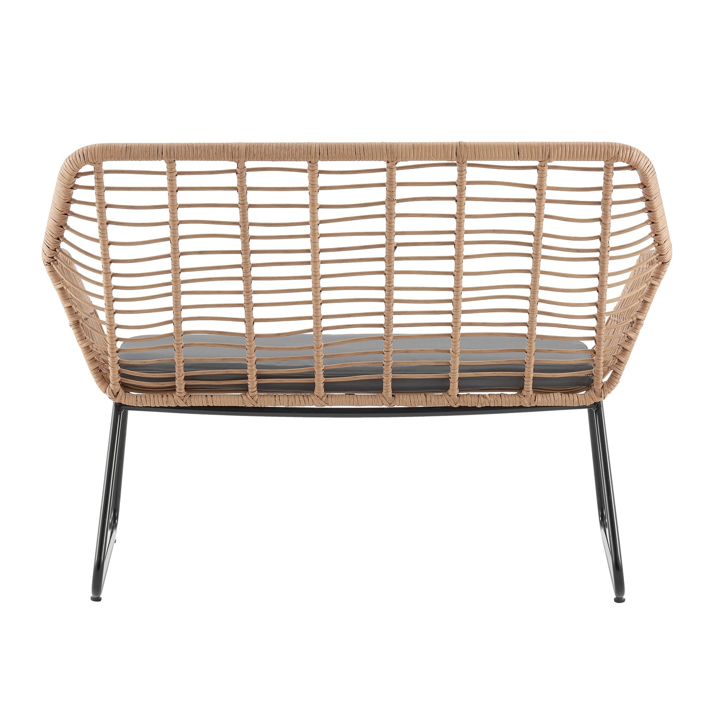 Manhattan Comfort Antibes 2.0 Steel Rattan 4-Piece Patio Conversation Set with Cushions in Grey OD-CV011-GY