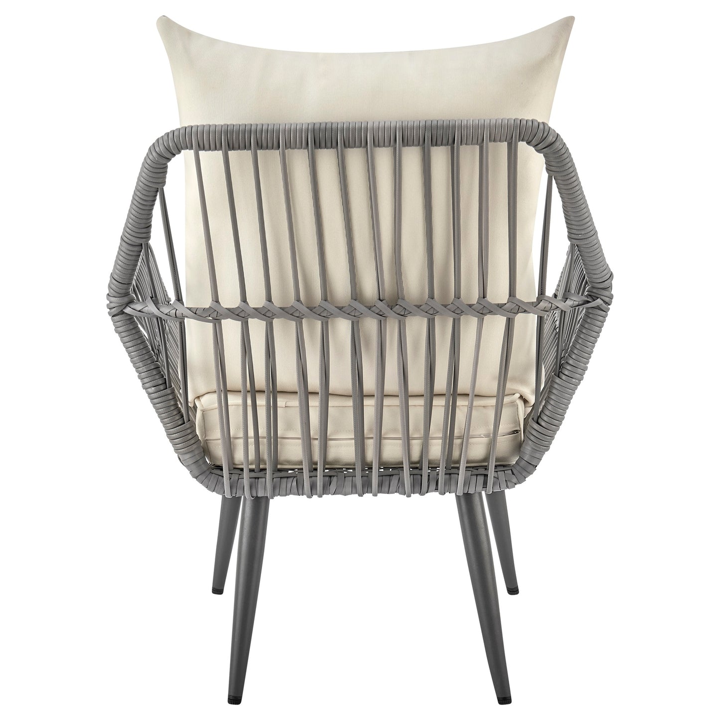 Manhattan Comfort Cannes Rope Wicker 3-Piece Patio Conversation Set with Cushions in Cream OD-CV012-CR