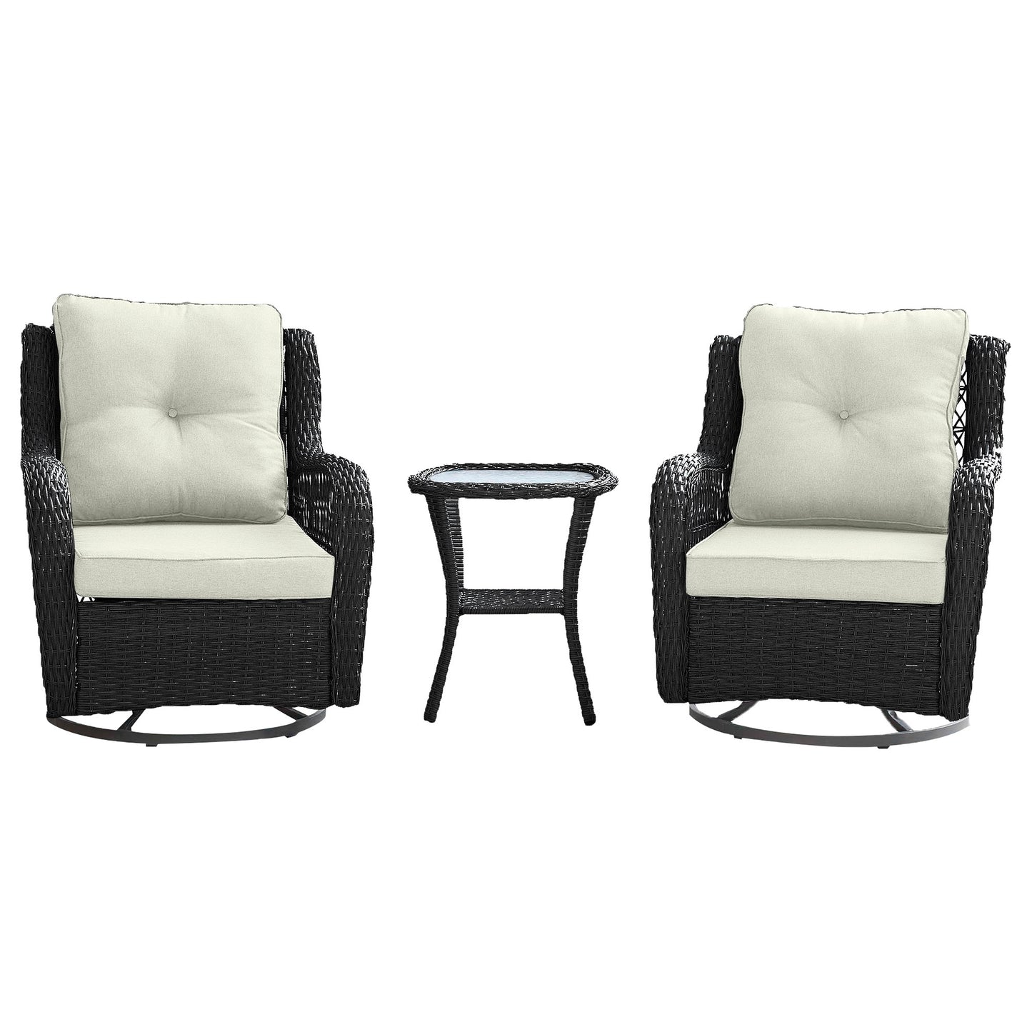 Fruttuo Traditional 3-Piece Conversation Set for Patio, Porch and Living Areas