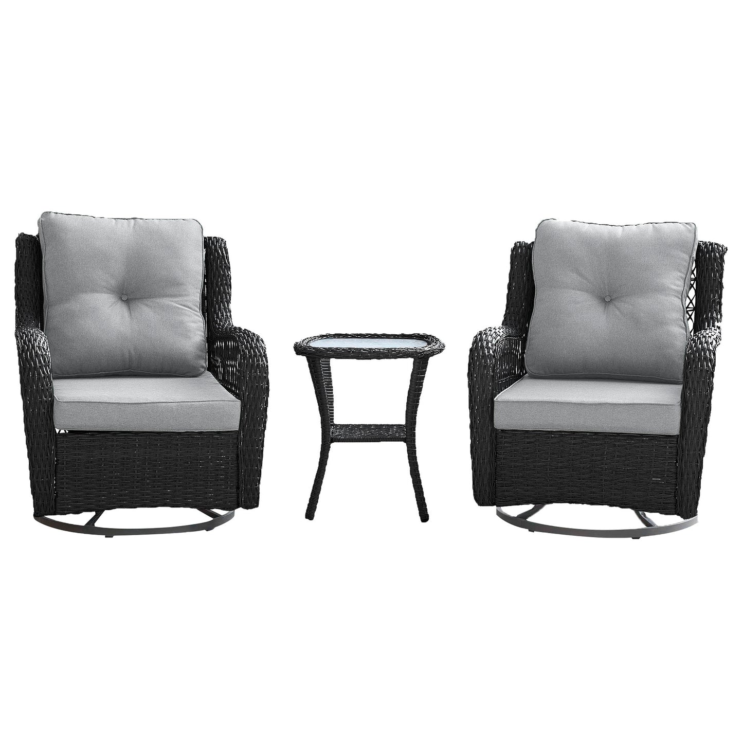 Fruttuo Traditional 3-Piece Conversation Set for Patio, Porch and Living Areas