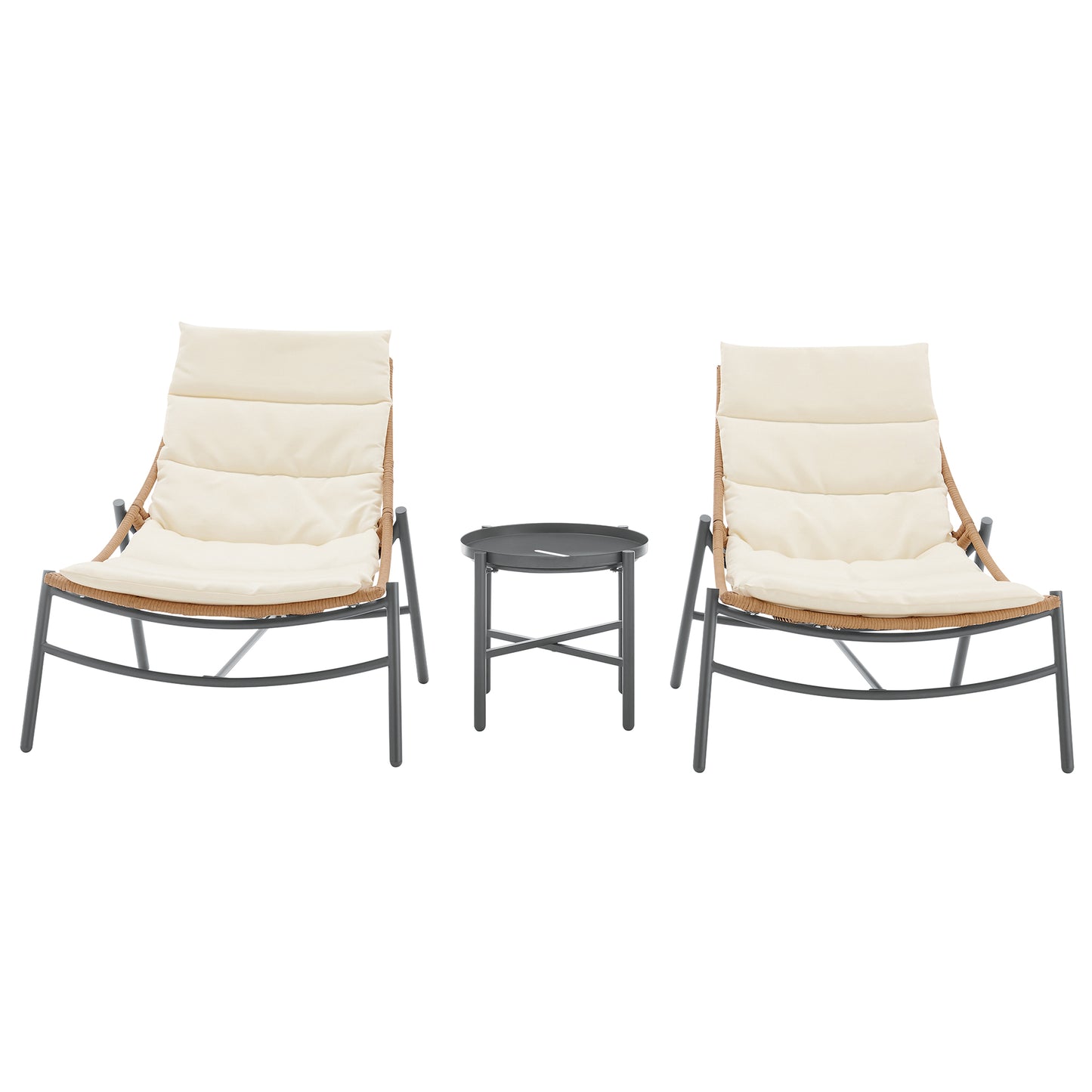 Sunset Modern 3-Piece Conversation Set in Cream OD-CV021-CR