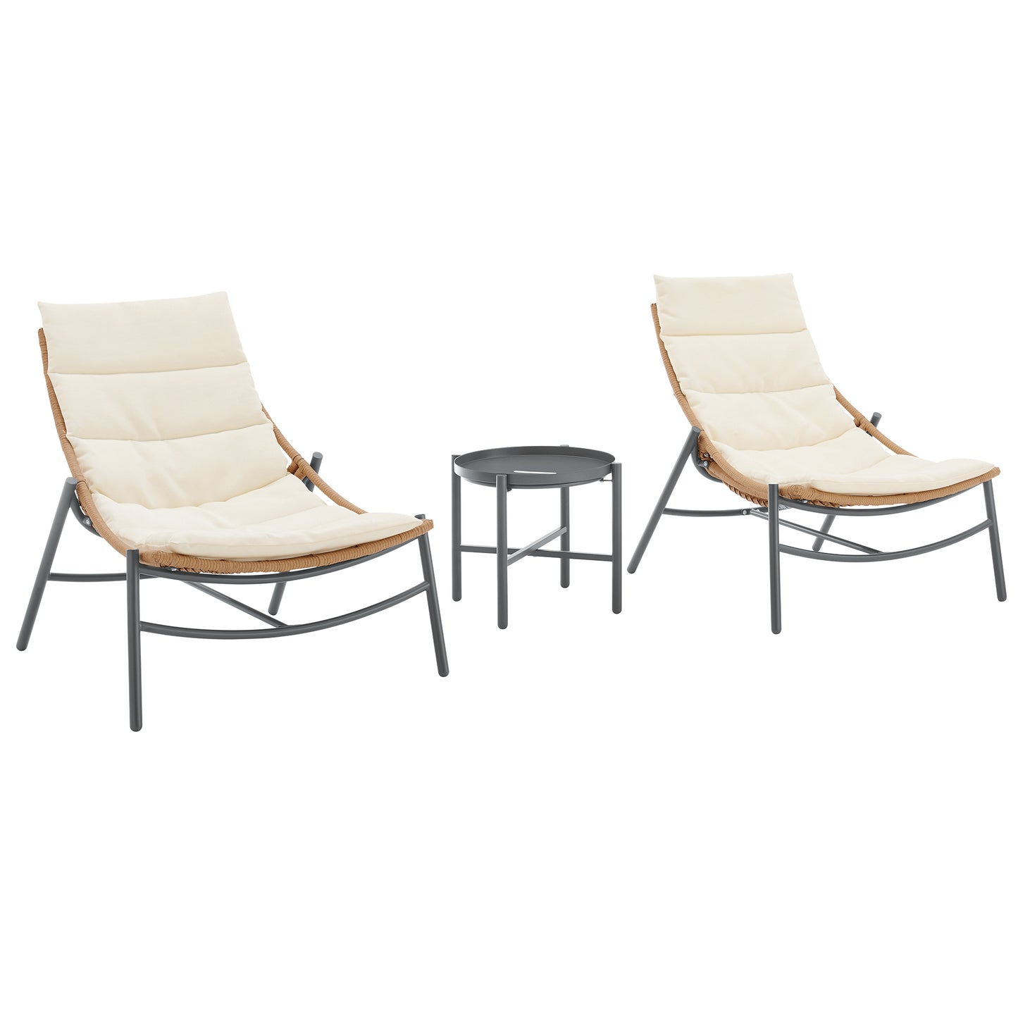 Sunset Modern 3-Piece Conversation Set in Cream OD-CV021-CR