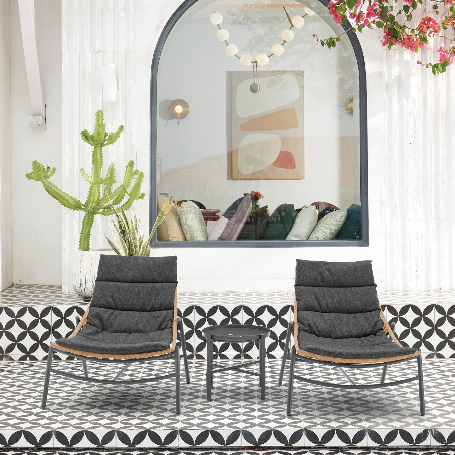 Sunset Modern 3-Piece Conversation Set in Gray OD-CV021-GY