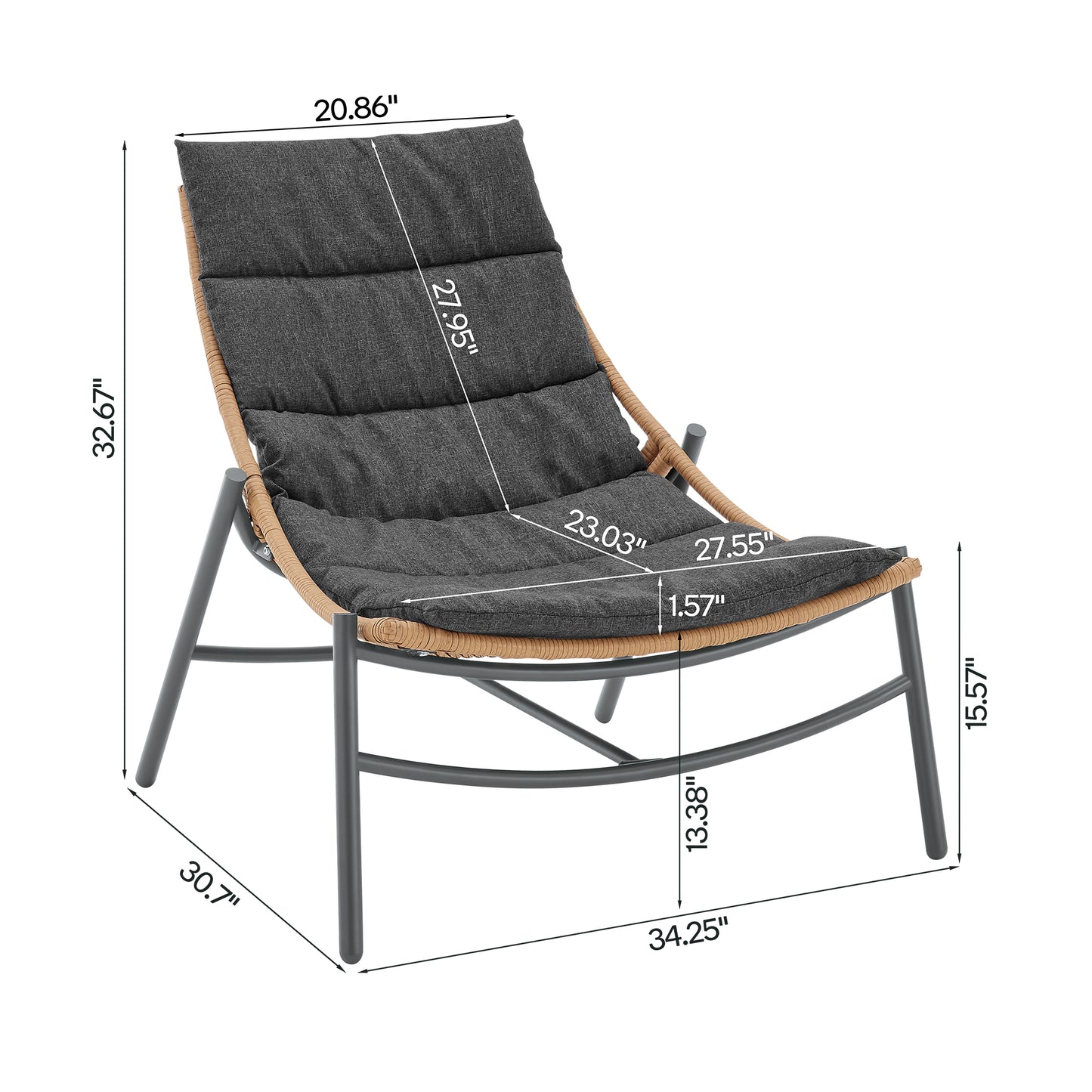 Sunset Modern 3-Piece Conversation Set in Gray OD-CV021-GY