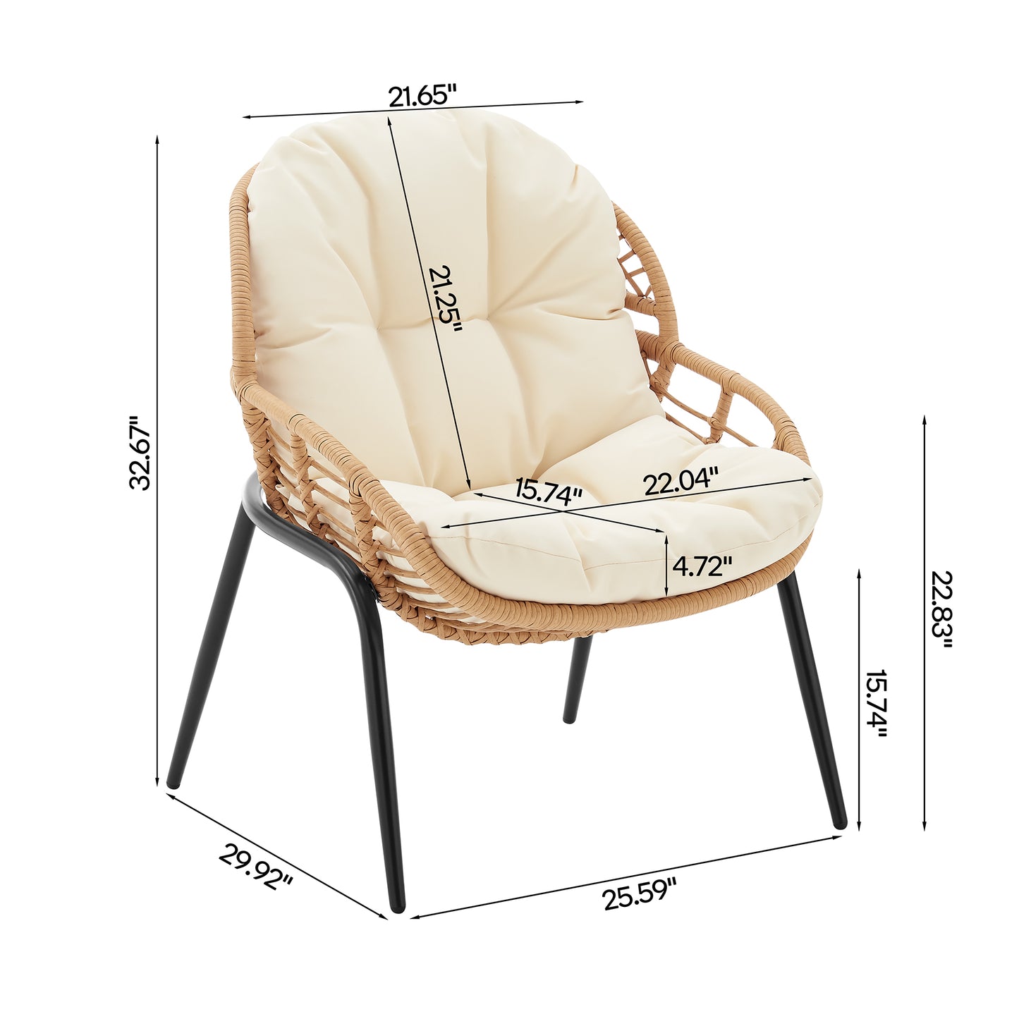 Pine Modern 4-Piece Conversation Set — Modern Pine Seating Ensemble for Home