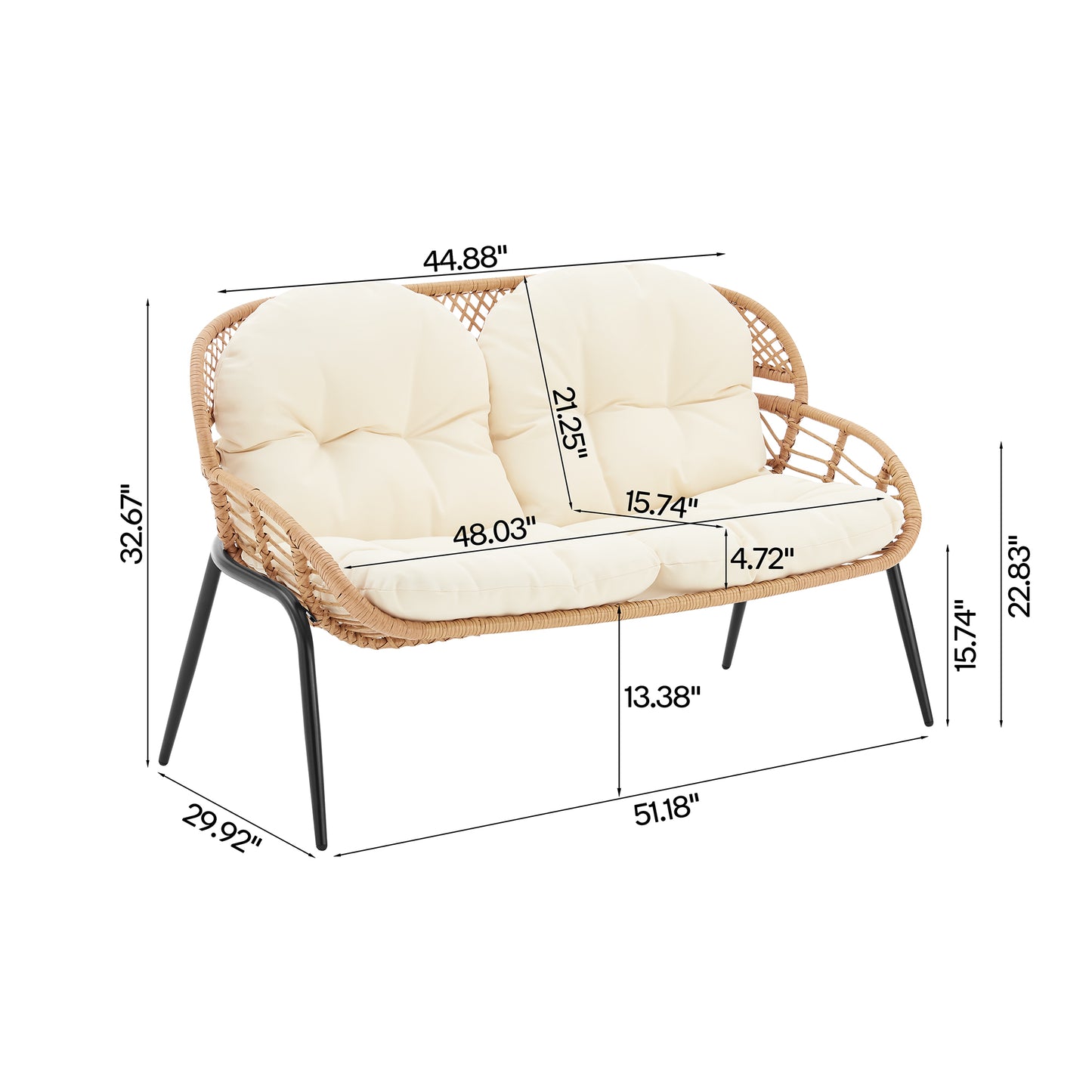 Pine Modern 4-Piece Conversation Set — Modern Pine Seating Ensemble for Home