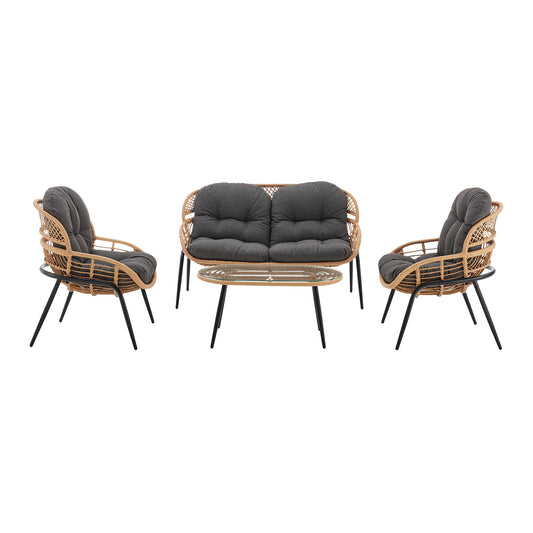 Pine Modern 4-Piece Conversation Set in Gray OD-CV022-GY