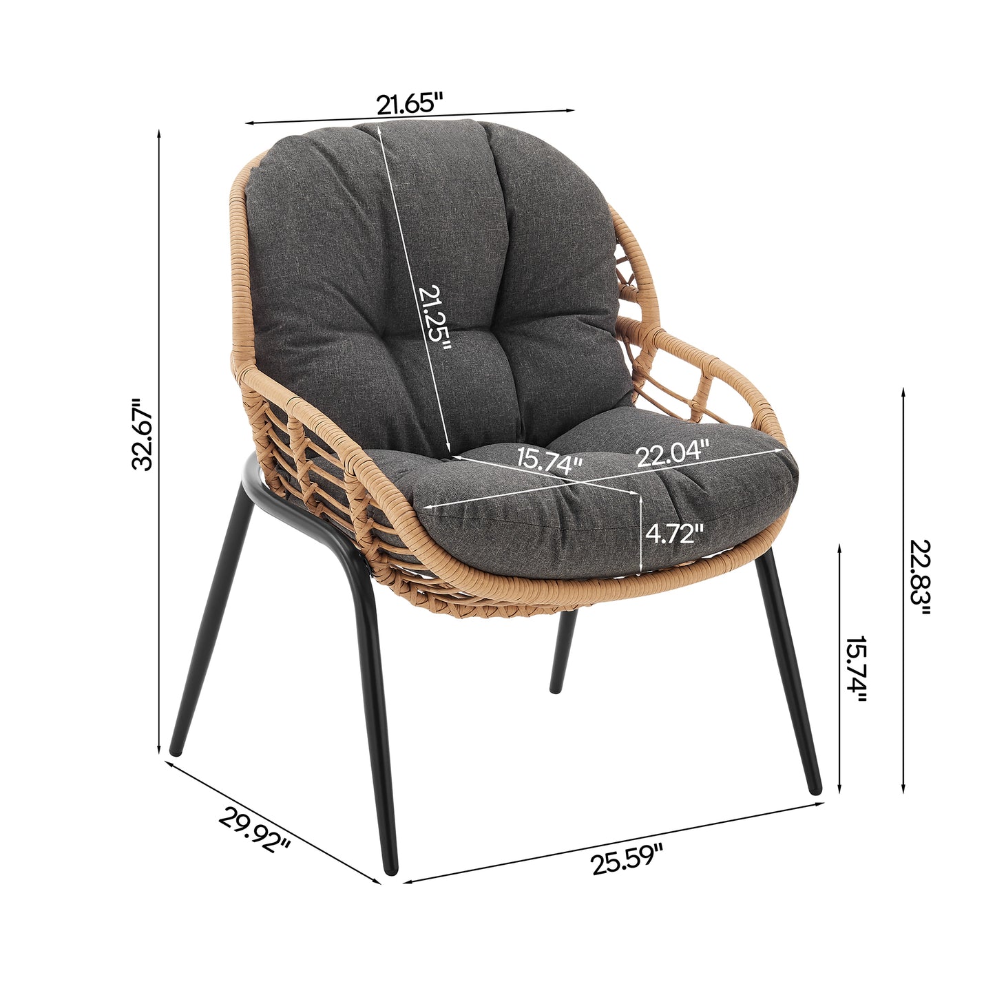 Pine Modern 4-Piece Conversation Set — Modern Pine Seating Ensemble for Home