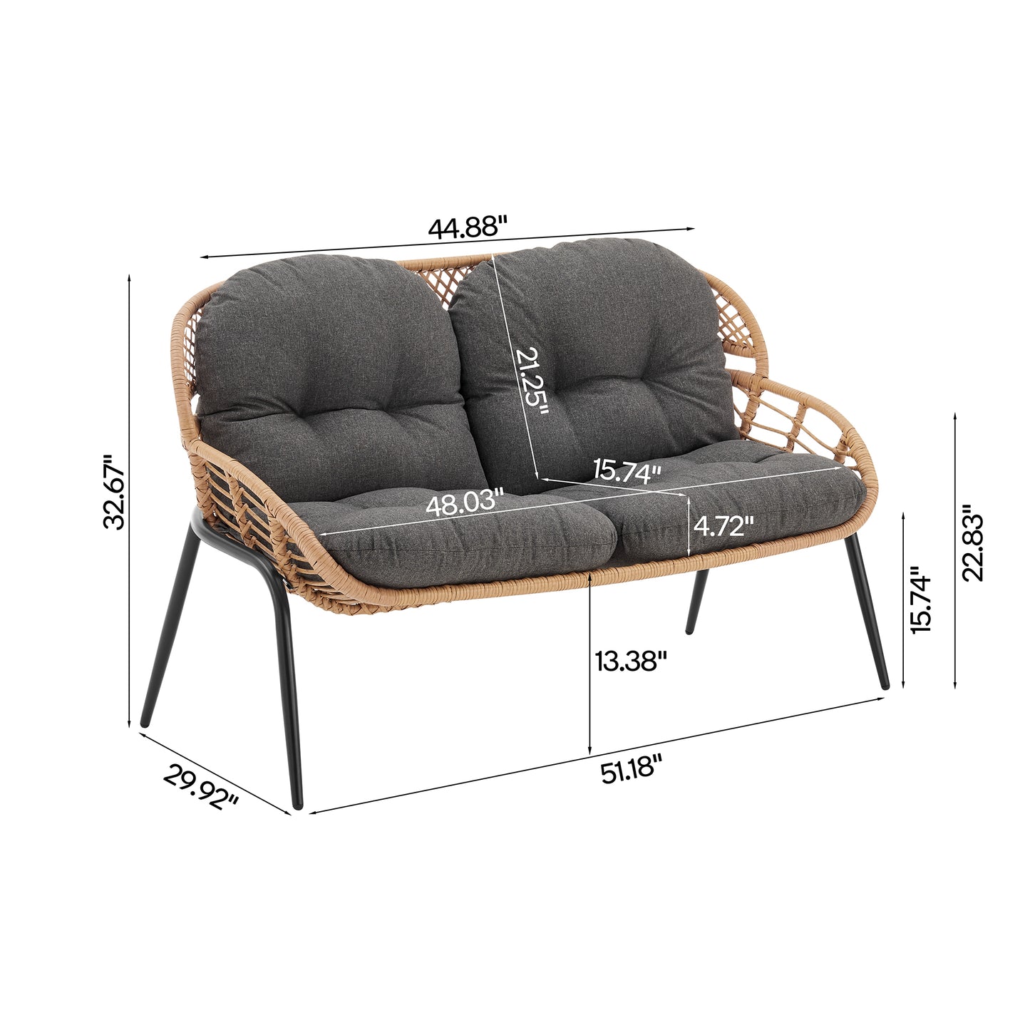 Pine Modern 4-Piece Conversation Set — Modern Pine Seating Ensemble for Home