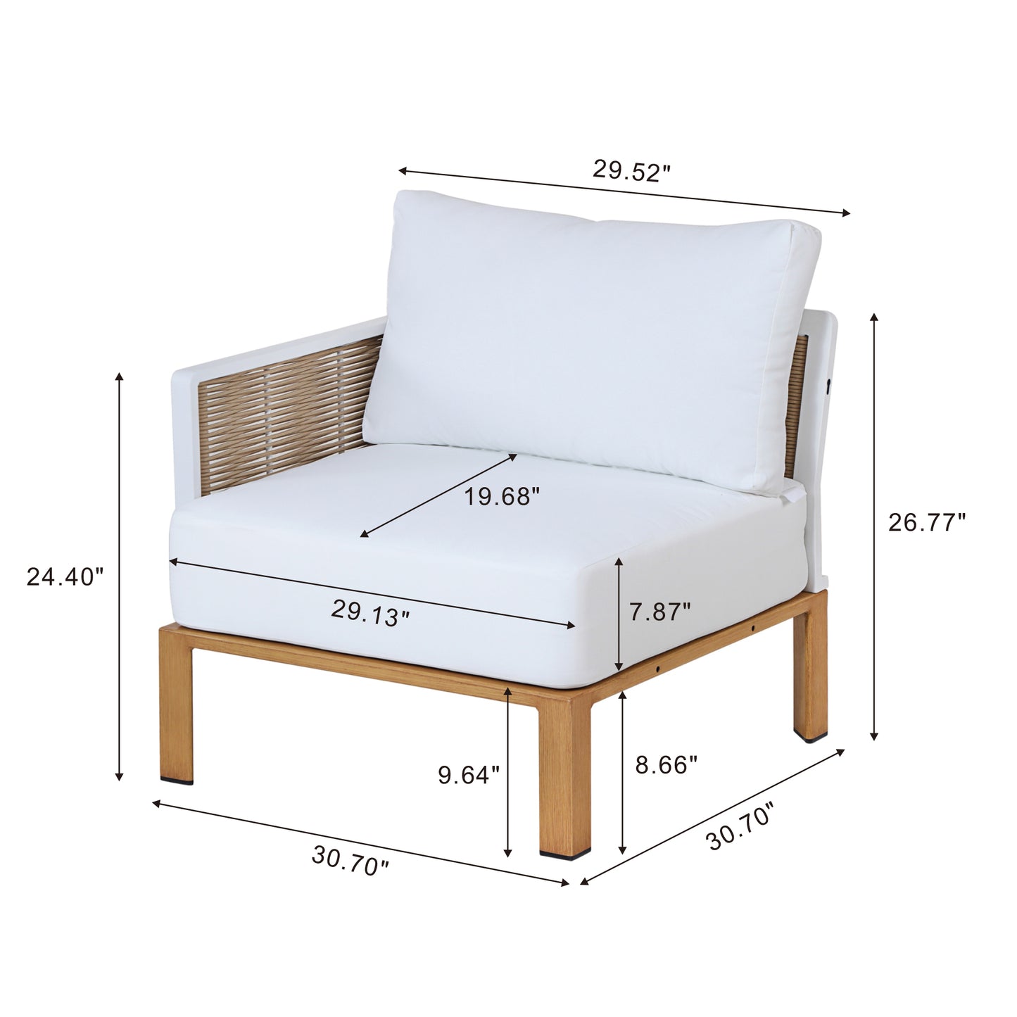 Manhattan Comfort Vine Modern 4-Piece Patio Conversation Set in Cream OD-CV029-CR