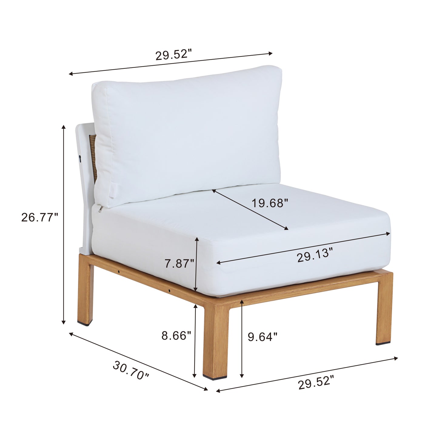 Manhattan Comfort Vine Modern 4-Piece Patio Conversation Set in Cream OD-CV029-CR