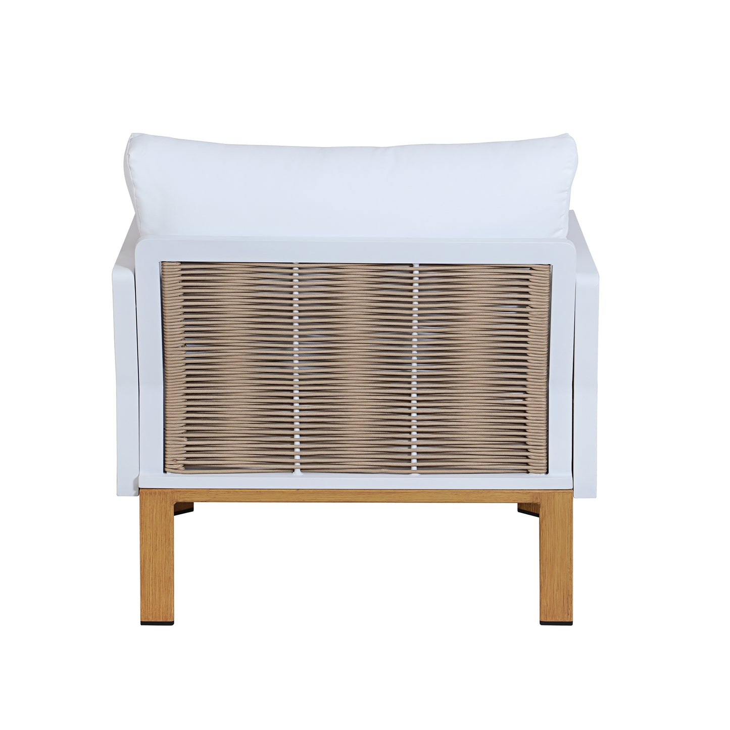 Manhattan Comfort Vine Modern 4-Piece Patio Conversation Set in Cream OD-CV029-CR